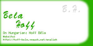 bela hoff business card